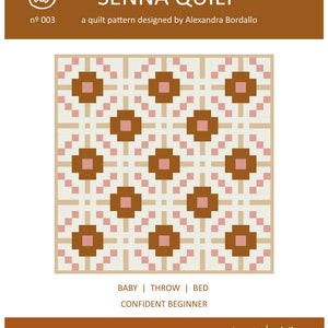 Senna Quilt Patroon PDF Digitale Download Moderne Quilt Patronen Baby /Throw/Bed Quilt maten Beginner Quilt Patroon pdf quilts afbeelding 2