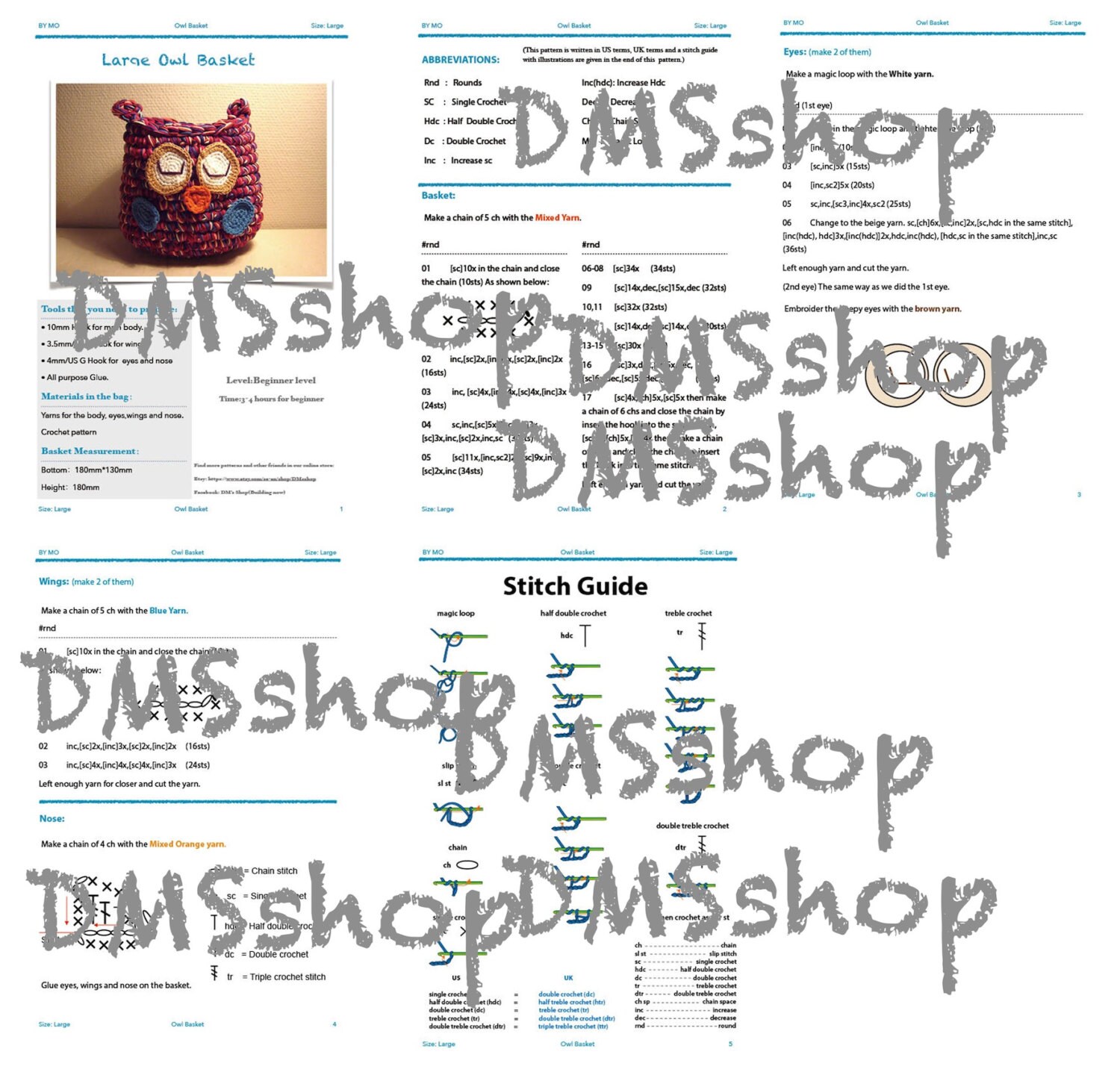 PDF Crochet Pattern With Illustration Stitch Guides Gifts - Etsy