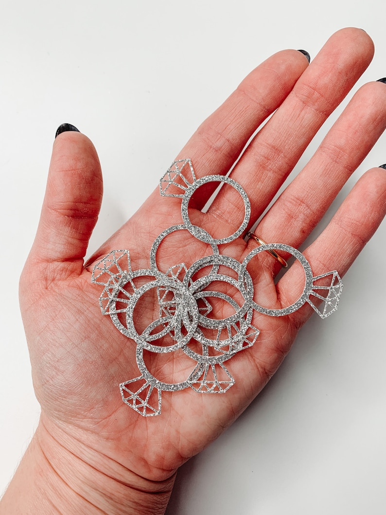 Glitter Diamond Ring Confetti for Engagement Party Bridesmaid Etsy