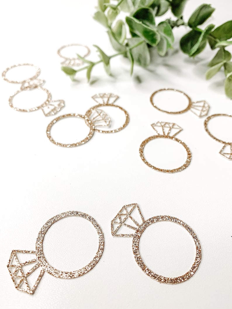Glitter Diamond Ring Confetti for Engagement Party Bridesmaid Etsy