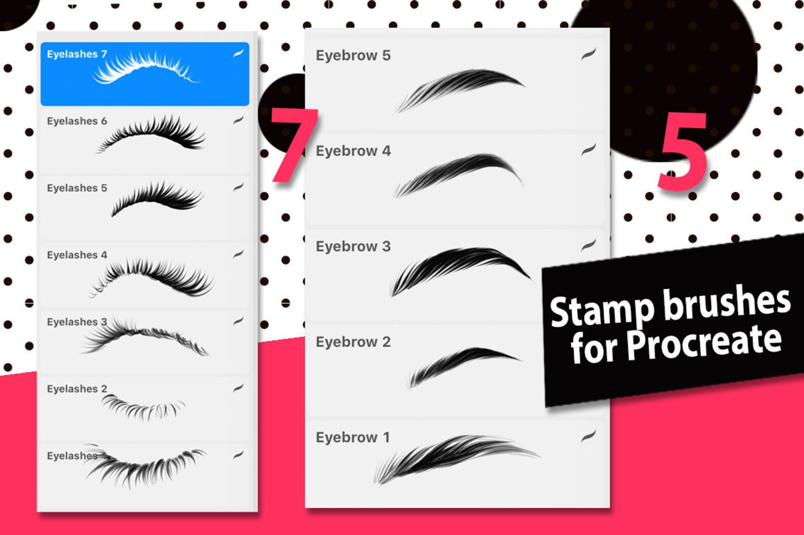 Procreate brush eyelashes eyebrows Eyelash stamps Etsy