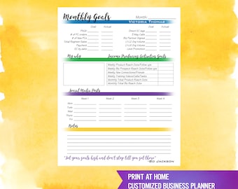 PRINTABLE Rodan and Fields Monthly Goals Tracker Sheet - Rodan + Fields - Monthly Goal - RF PC Perks -  R+F Consultant