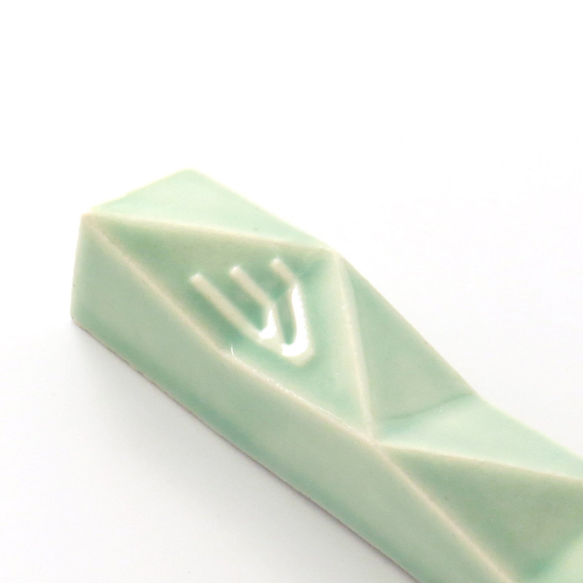 Small Mezuzah Case, Modern Geometric Judaica Fits a 2.7 Scroll, Pale Green Ceramic, Jewish Wedding Gift, Made in Israel - Etsy