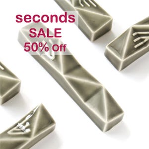 Imperfect Ceramic Mezuzah Case – Geometric Judaica, Light Green, Handmade in Israel