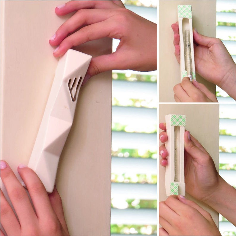 Mezuzah Case Modern Geometric off White Ceramic With Silver Etsy