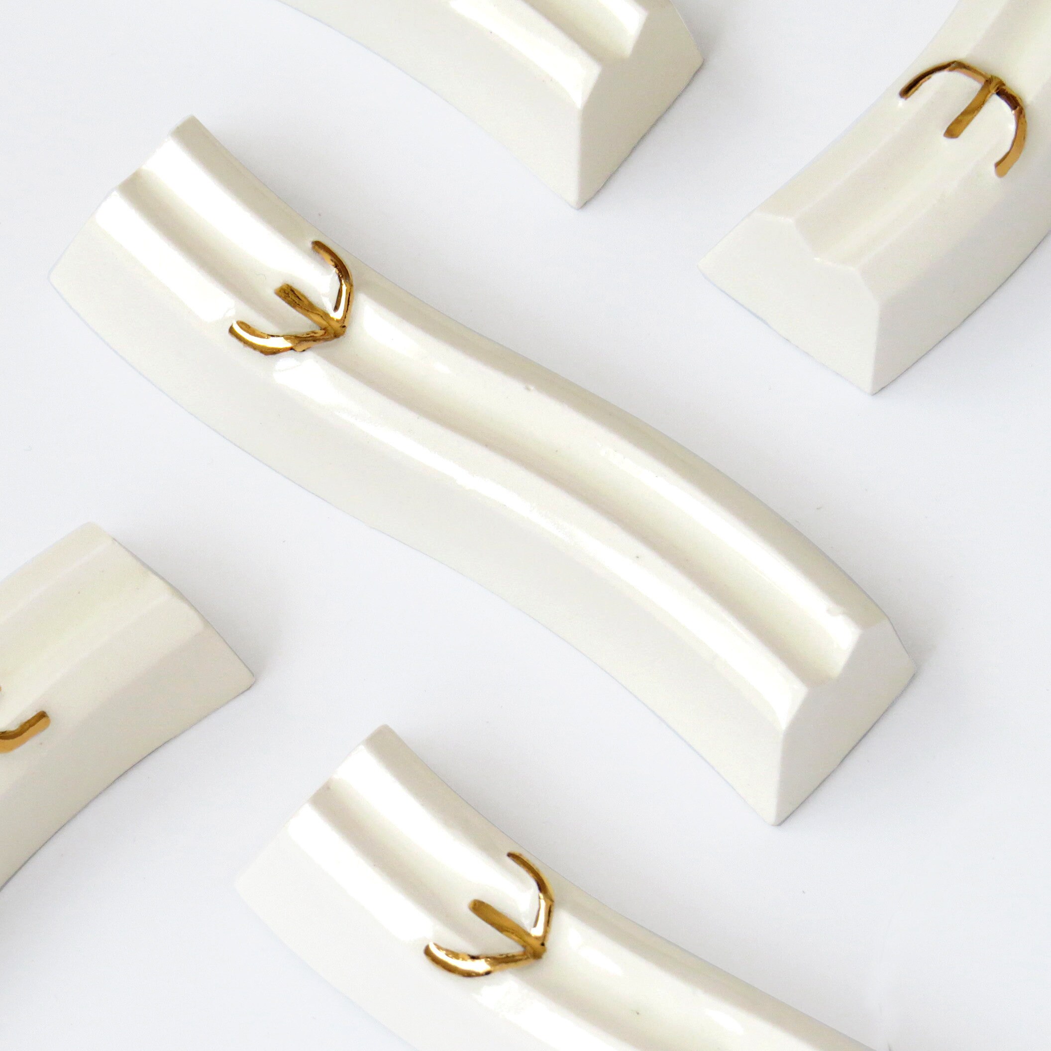 Modern Mezuzah with Gold shin Wavy Ceramic Etsy