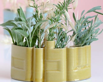 Argile imprimée en 3D « Shalom » vase lettres hébraïques, cadeau de vaisselle de Roch Hachana, OOAK lève-tôt contemporain Judaica - premier échantillon