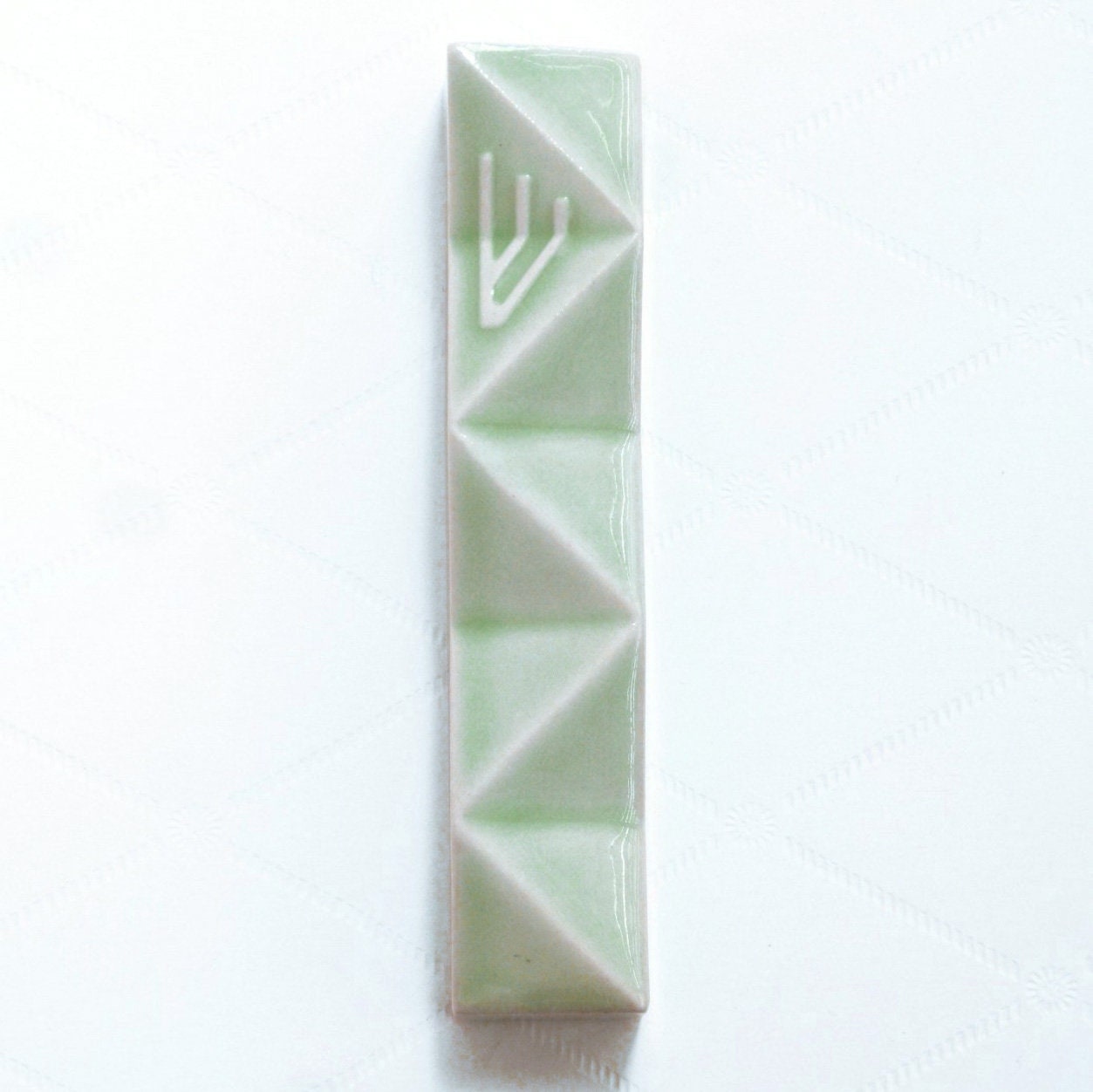 Light green Mezuzah Modern mezuzah caseContemporary Judaica Etsy