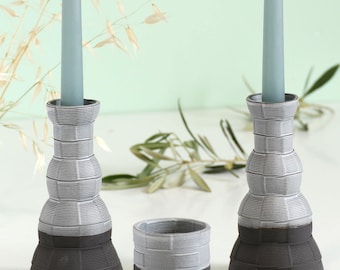 Bougeoirs de shabbat modernes en céramique avec coupe de Kiddouch, décoration de table moderne, cadeau de fête juive