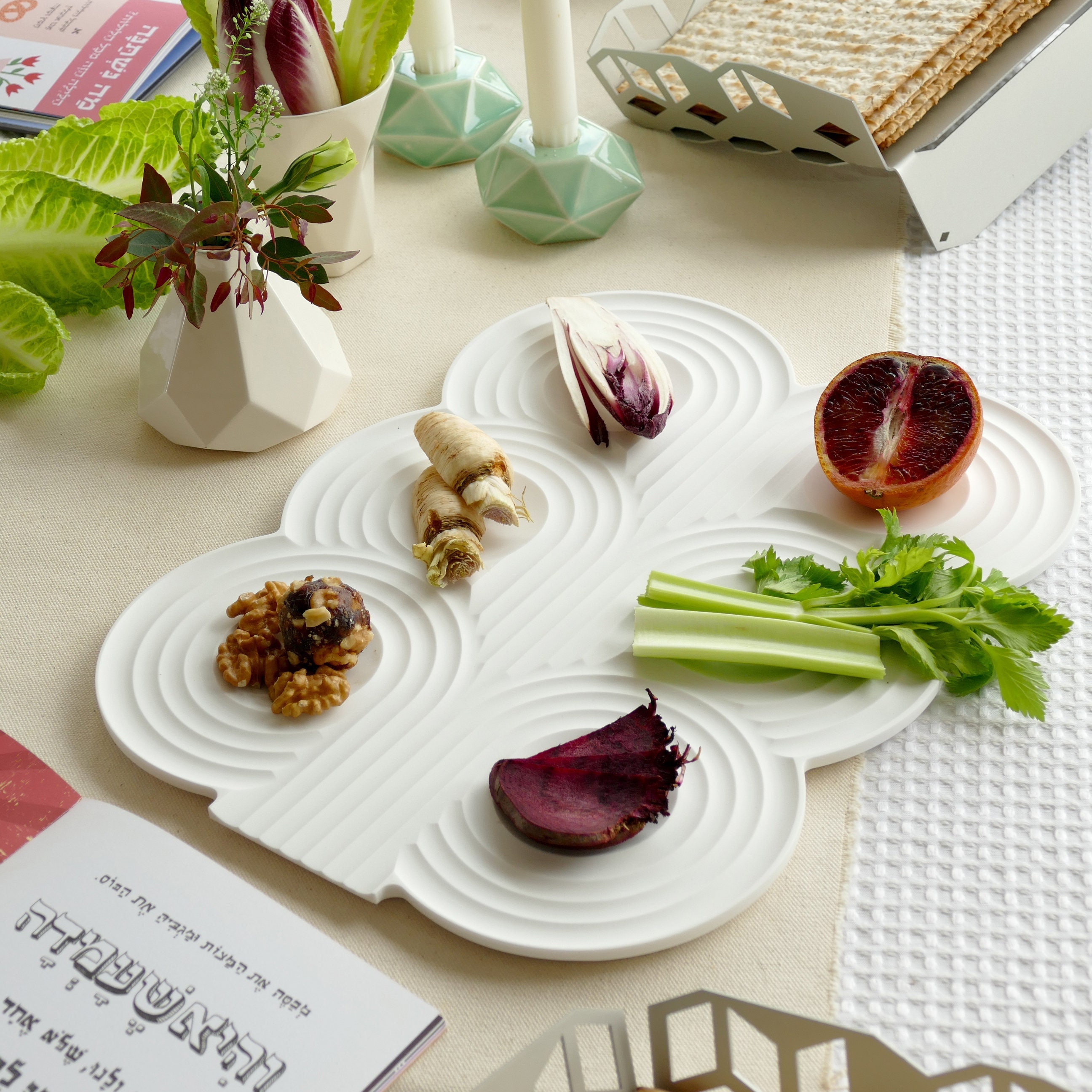 Corian Seder Plate -Judaica Minimaliste,