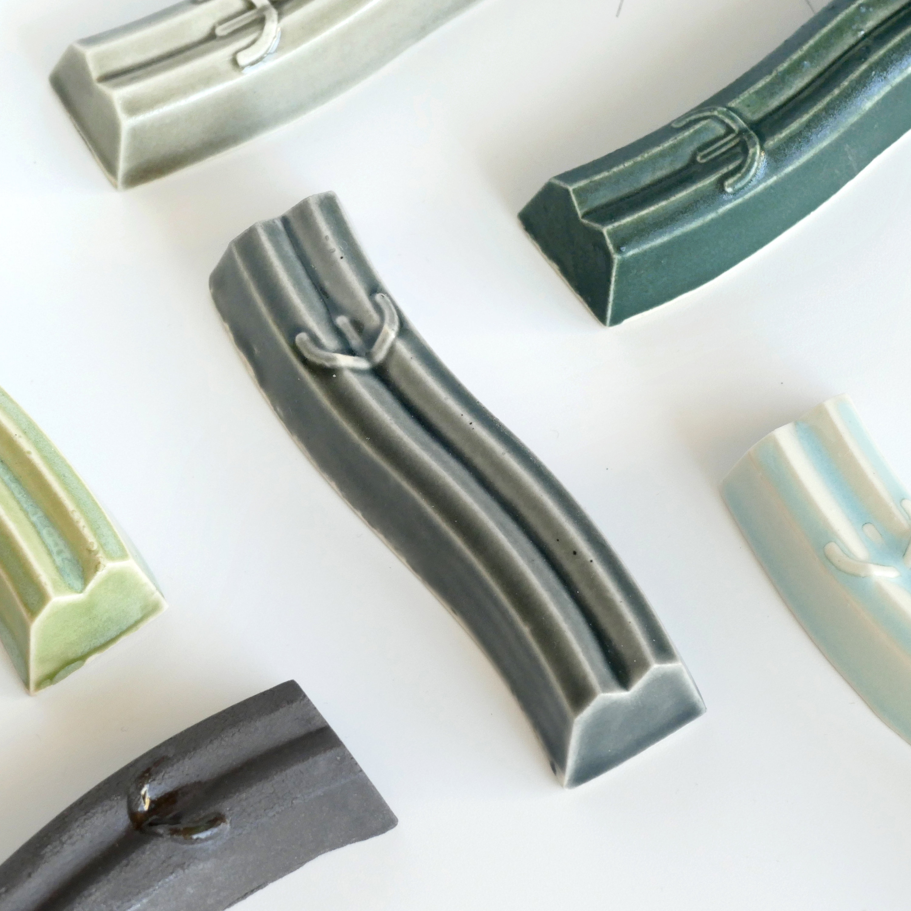 Modern Wavy Ceramic Mezuzah Case, Glossy Graphite Grey, Jewish Gift, Fits A 2.7" Scroll