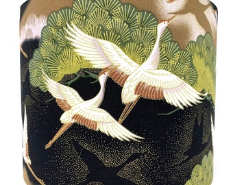 Abat-jour grues orientales, abat-jour oiseaux de style japonais, héron cigogne, pour lampes de table, lampadaires ou plafonniers