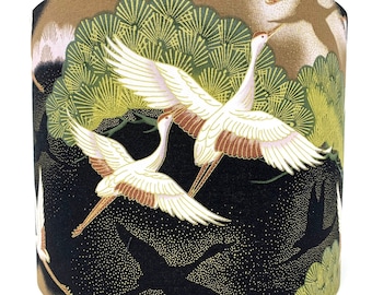 Oriental Cranes Lampshade: Japanese Style Bird Lamp Shade