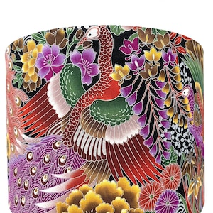 Peacock Lampshade: Japanese Oriental Bird Light Shade