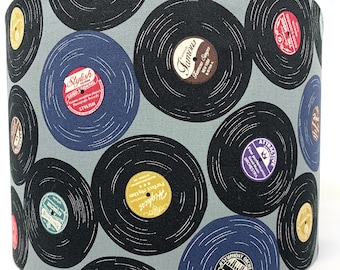 Records lampshade, retro music lamp shade, light shade for standard lamps or ceiling lights