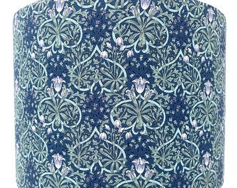 Art Nouveau floral lampshade blue for standard lamps or ceiling lights