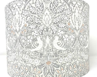 William Morris lamp shade, Pure Dove and Rose pale grey lampshade for standard lamps or ceiling lights