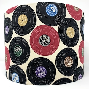 Records lampshade, retro music lamp shade, light shade for standard lamps or ceiling lights
