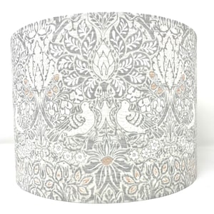 William Morris lamp shade, Pure Dove and Rose pale grey lampshade for standard lamps or ceiling lights
