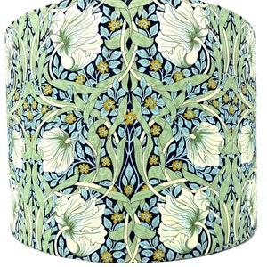 William Morris lamp shade, Pimpernel green blue, for standard lamps or ceiling lights