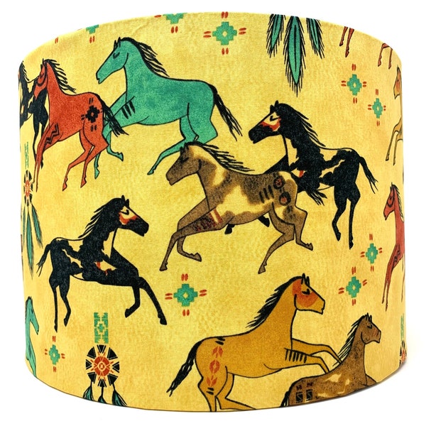 Horses lampshade Native American horse lamp shade for standard lamps or ceiling lights