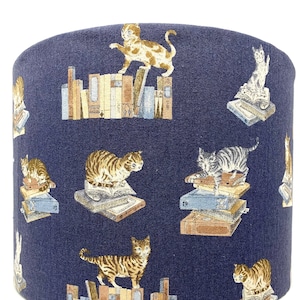 Cat lamp shade library cats lampshade light shade for standard lamps or ceiling lights