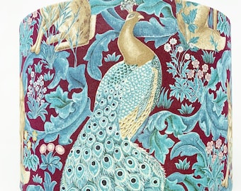 William Morris Lampshade: Forest Peacock Hare Fox Art Nouveau Light Shade