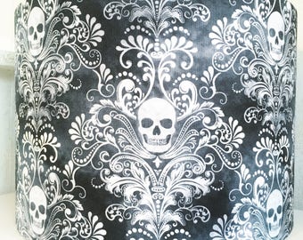 Skull Lampshade Ceiling Light Shade Girls Bedroom Silver Royal Skulls Room Decor