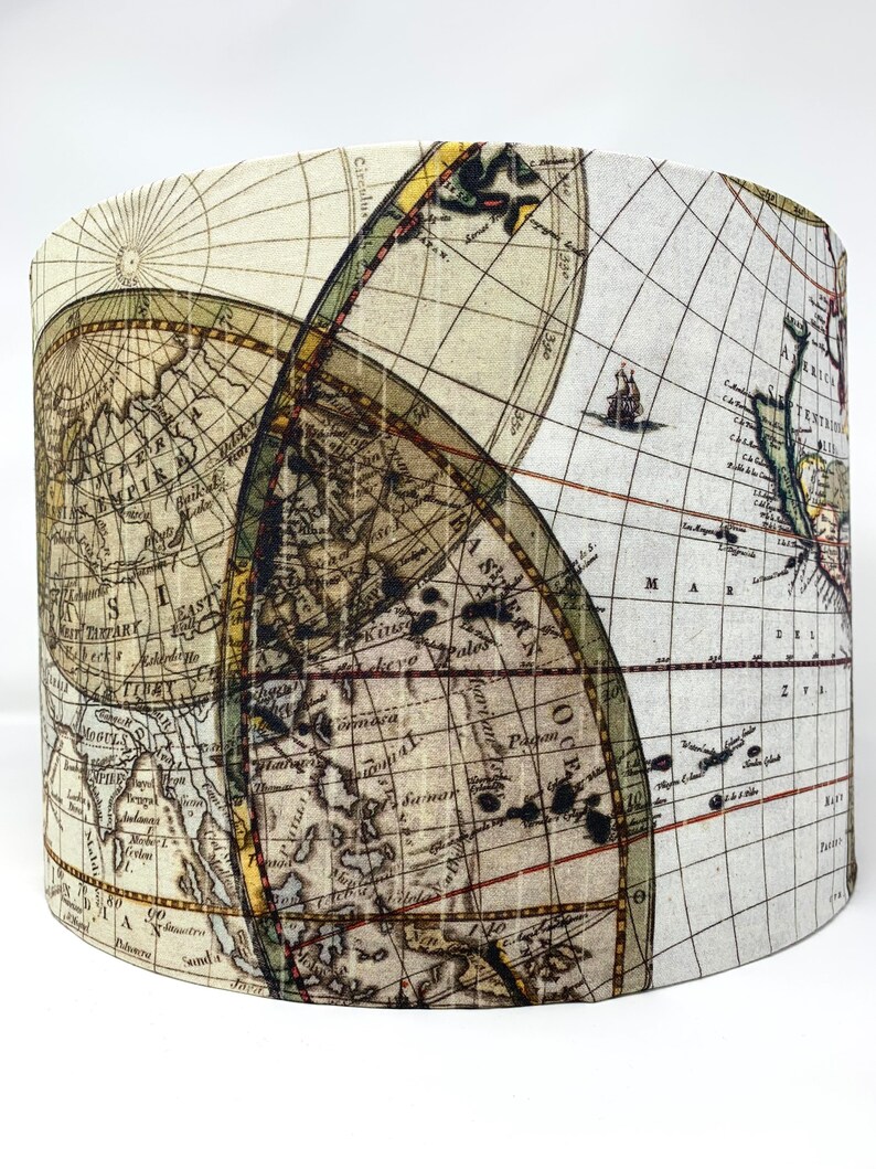 Atlas Lampshade Globe World Map Lamp Shade Light Shade for Etsy