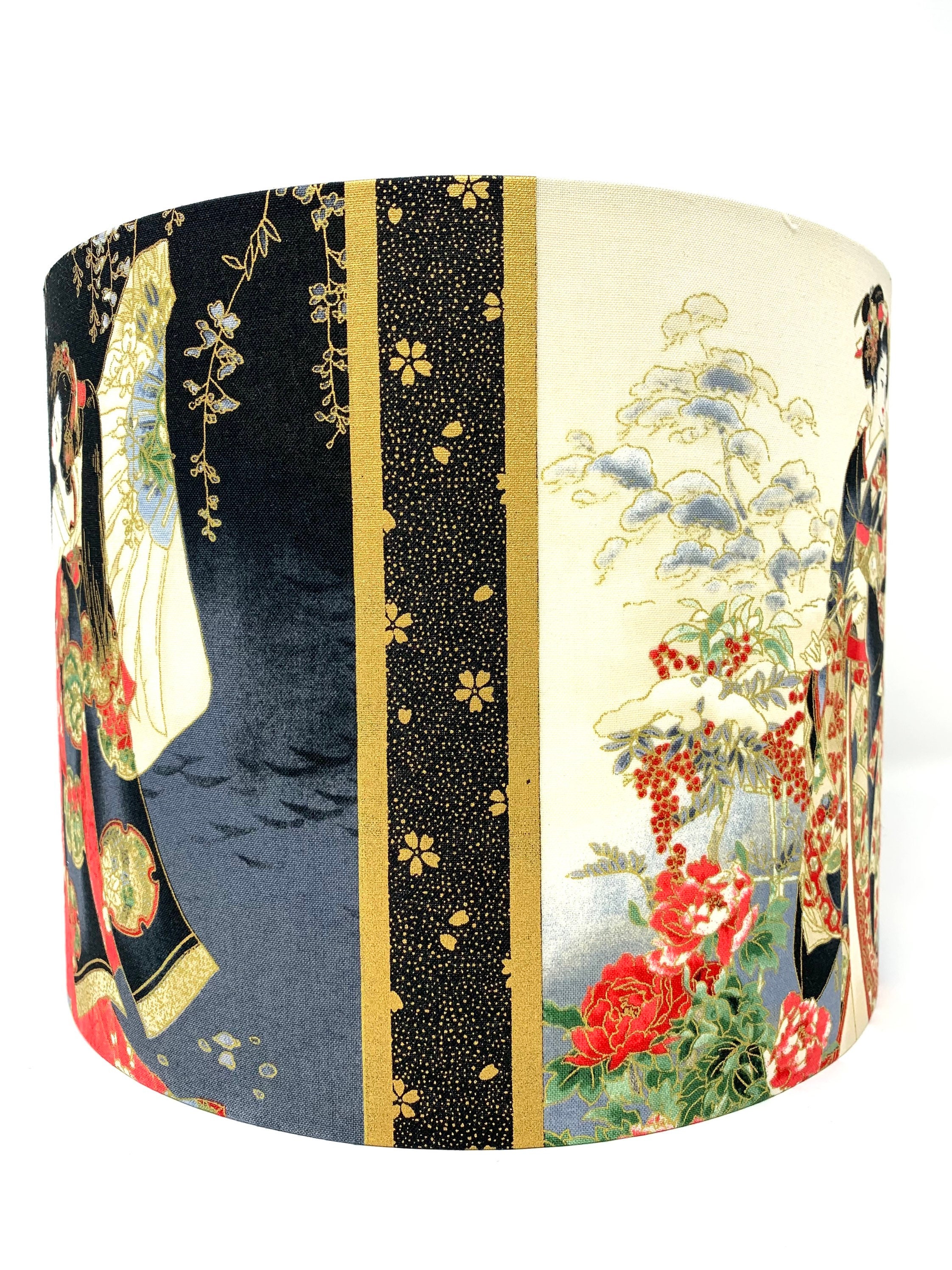 Oriental Lampshade Japanese Lamp Shade 25cm With Geisha - Etsy UK