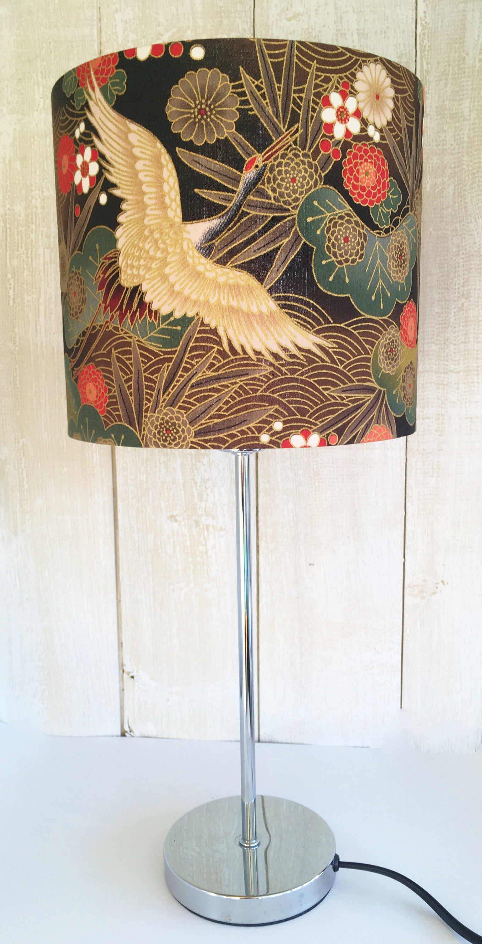 Oriental lampshade Japanese lamp shade crane or heron for Etsy