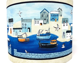 Fishing Harbour Lamp Shade: Nautical Seaside Light