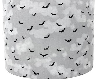 Bats Lampshade: Gothic Grey Light Shade for Table/Ceiling Lamps