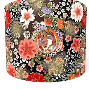 Japanischer Phoenix-Lampenschirm, orientalischer oranger Vogel-Lampenschirm, für Tisch- oder Standardlampen oder Deckenleuchten