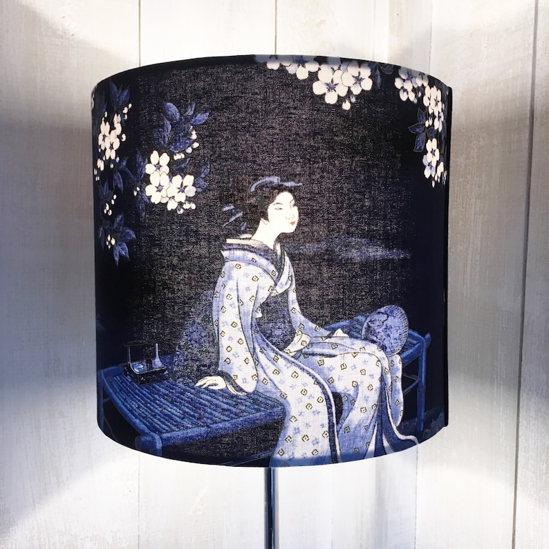 Oriental lampshade Japanese lamp shade with Geisha and Etsy
