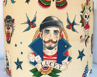Sjömanslampskärm, tatueringslampskärm, nautisk dekor för båt eller strand, Sailor Jerry-stil