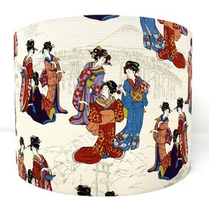 Geisha geiko lampshade, Japanese lamp shade,  oriental ladies light shade, for table or standard lamps or ceiling lights