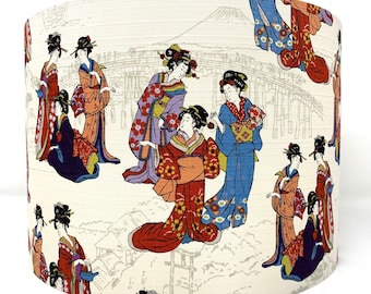 Geisha Lampshade: Japanese Oriental Ladies Light Shade