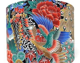 Peacock Lampenschirm: Japanischer blaugrüner Vogel-Lichtschirm