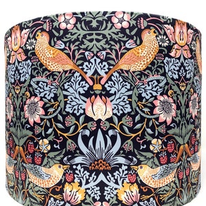 Morris Strawberry Thief Lampenschirm, William Marineblau Jugendstil Lampenschirm Lichtschirm, für Tisch- oder Stehlampen oder Deckenleuchten