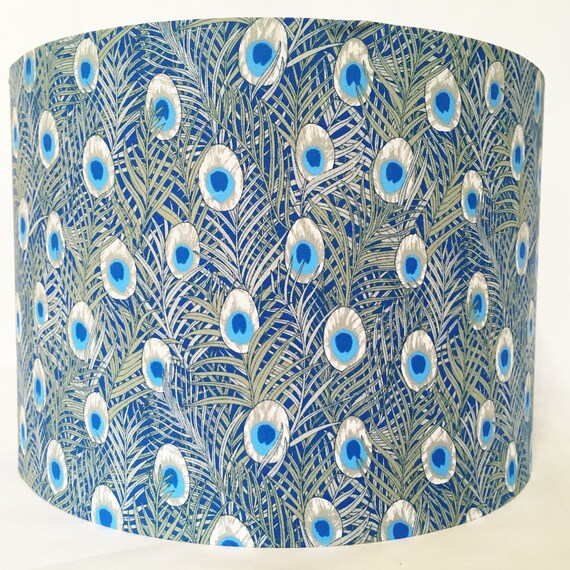 Peacock Feather Lampshade Art Nouveau Lamp Shade Grey and Blue for Table or Standard Lamps or Ceiling Lights Etsy