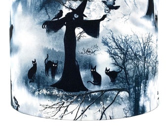 Witches lampshade, gothic halloween black lamp shade light shade, for table or standard lamps or ceiling lights
