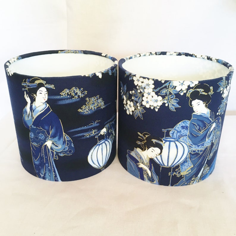Oriental lampshade Japanese lamp shade with Geisha and Etsy
