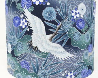 Japanese Crane Lampshade: Asian Style Table/Ceiling Light