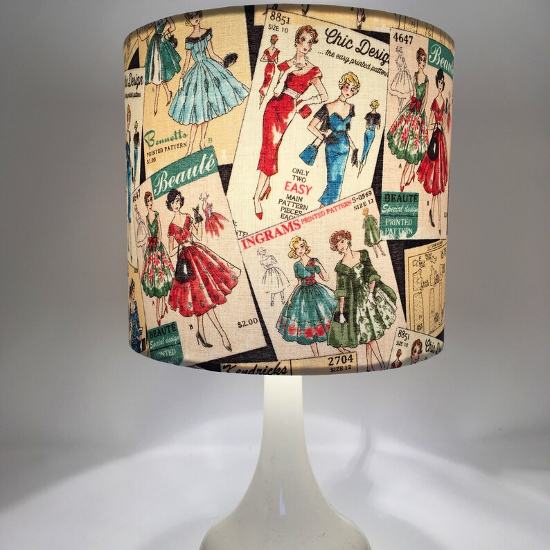 Sewing Patterns Lampshade Retro Lamp Shade for Sewing or Etsy UK