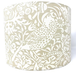 William Morris lamp shade, Strawberry Thief cream beige, for standard lamps or ceiling lights