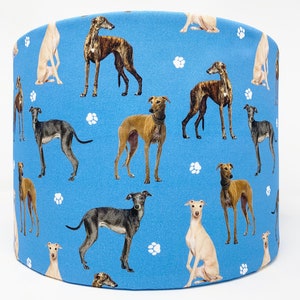 Paralume levriero, paralume cani, paralume levriero, blu, per lampade da tavolo, a stelo o plafoniere