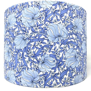 Morris style floral lampshade blue Art Nouveau lamp shade for standard lamps or ceiling lights