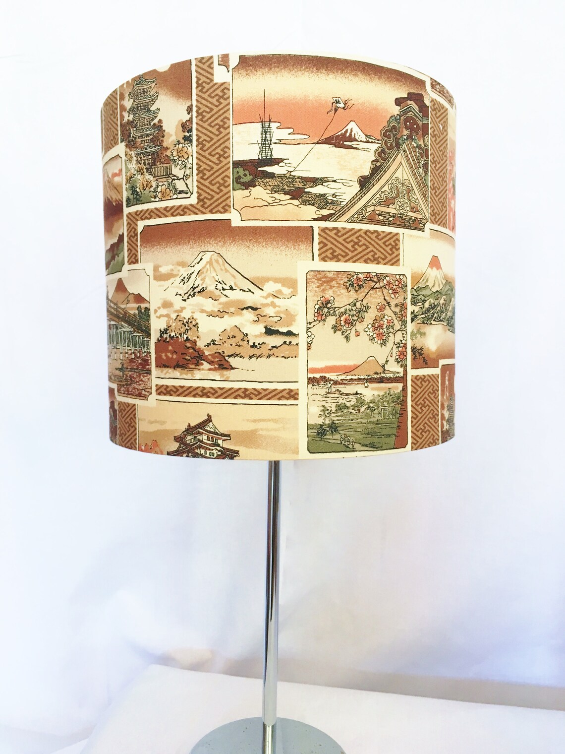 Oriental lampshade vintage style Japanese lamp shade Fuji Etsy
