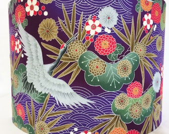 Japanese Crane Lampshade: Asian Style Table/Ceiling Light